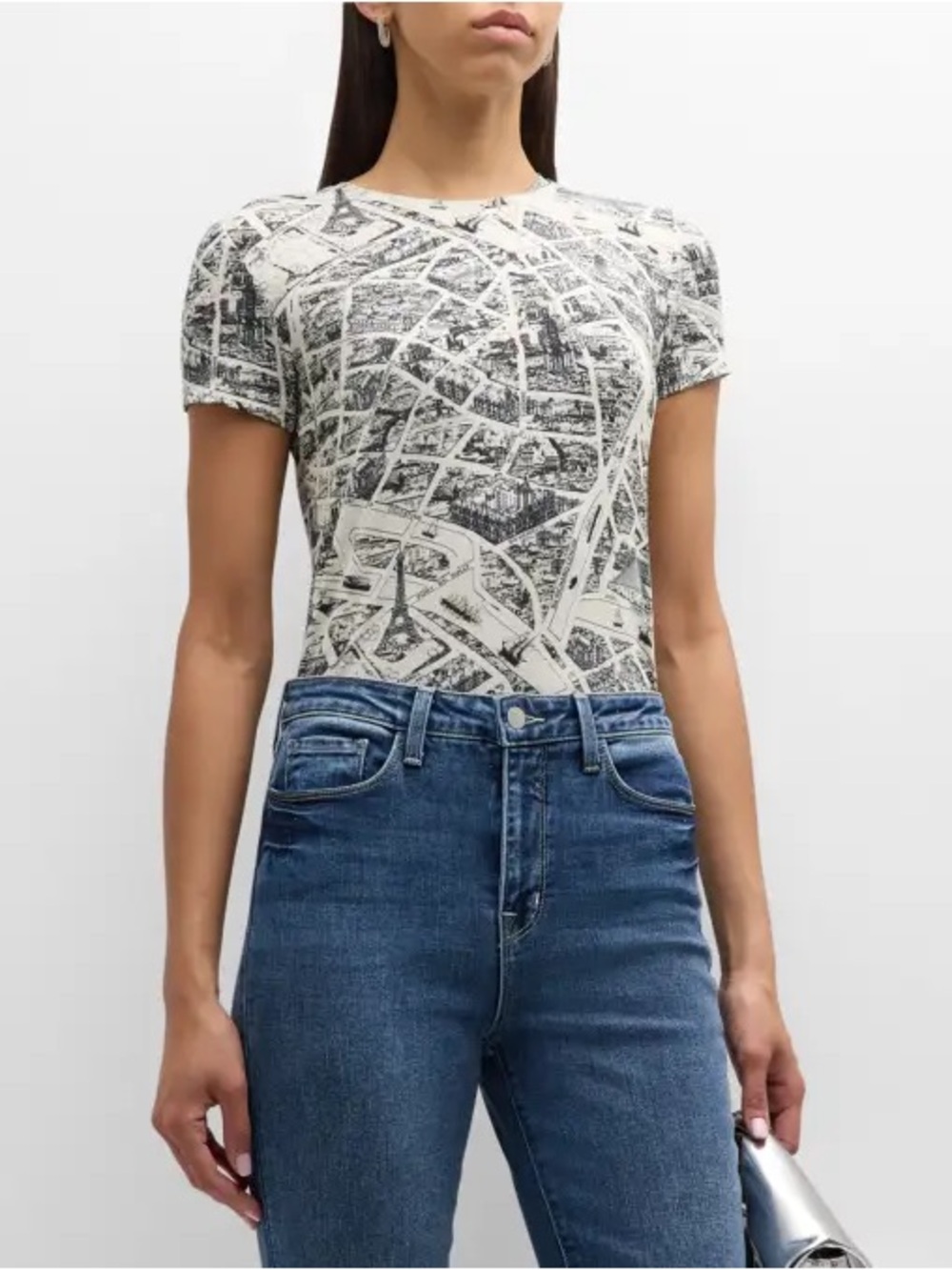Newspaper print tee